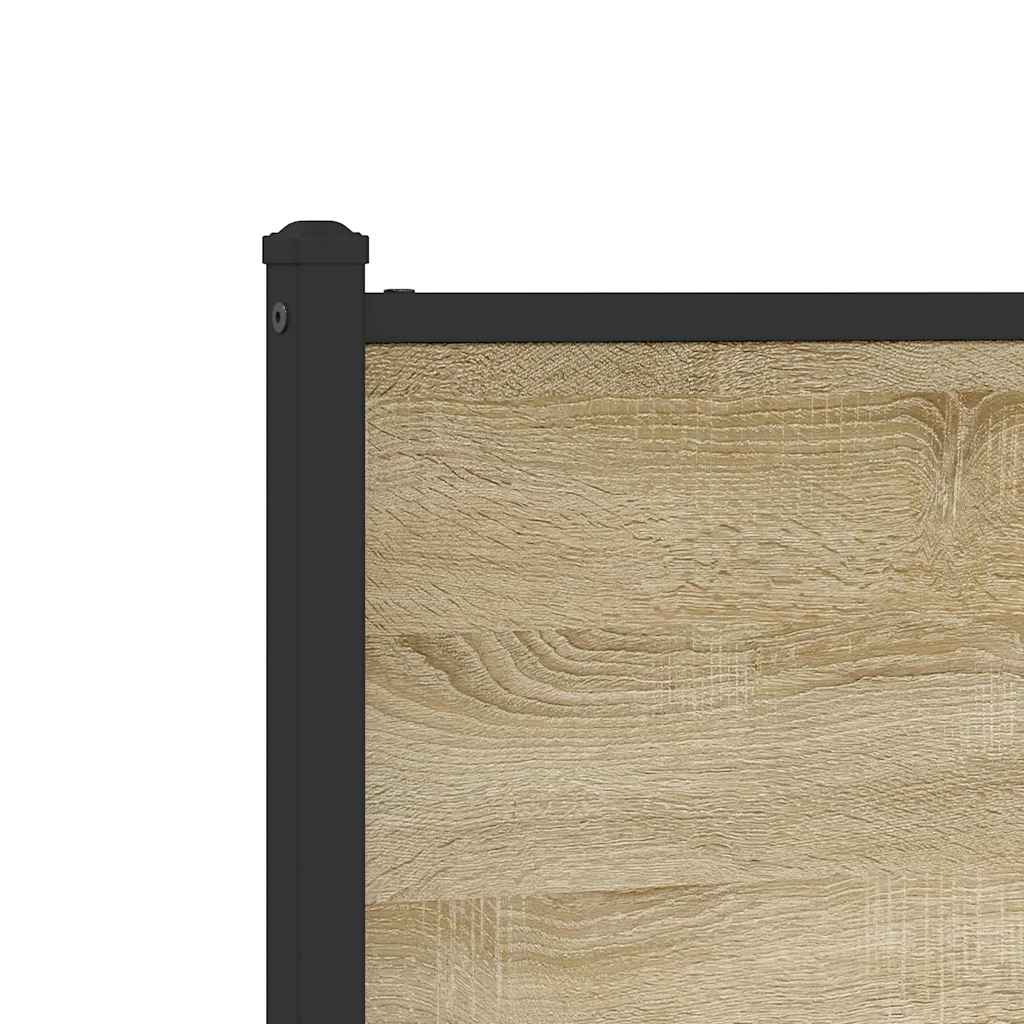 Metal Bed Frame without Mattress Sonoma Oak 180x200 cm Super King