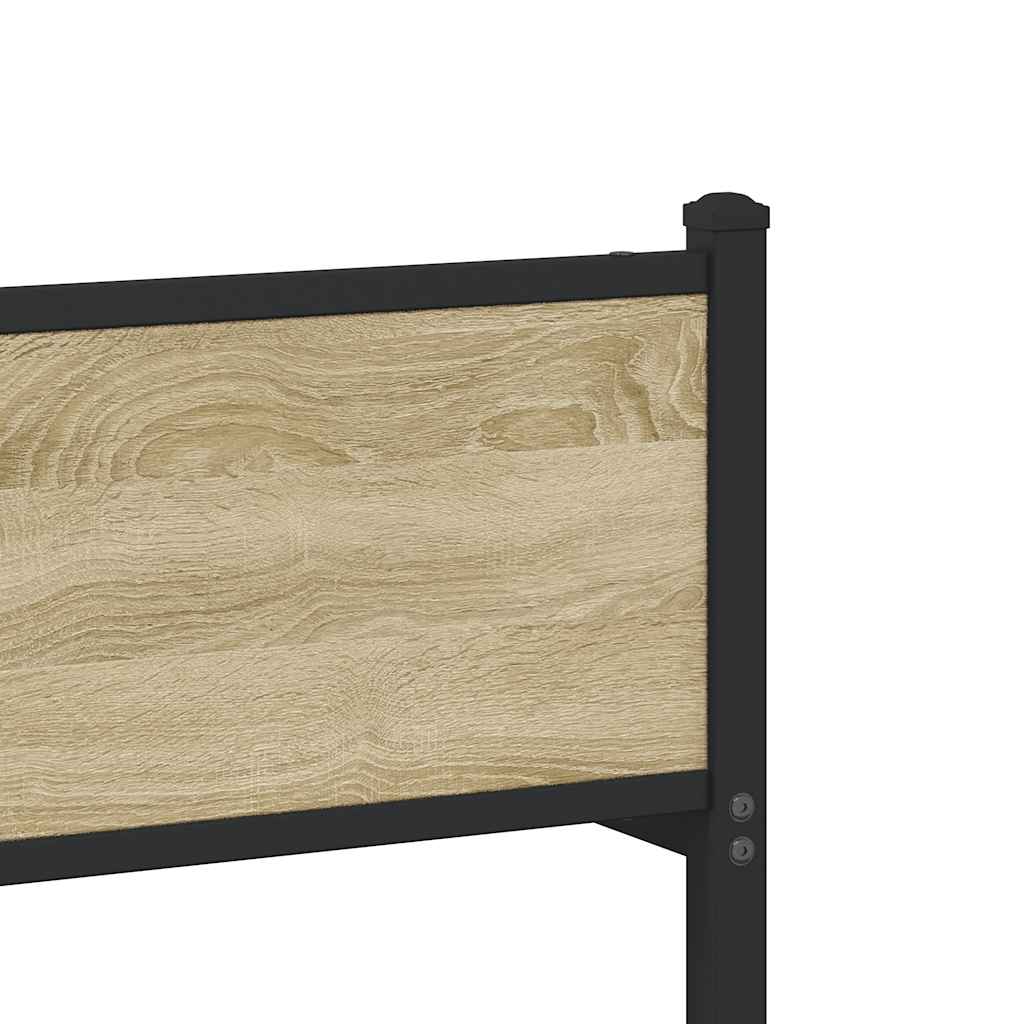 Metal Bed Frame without Mattress Sonoma Oak 180x200 cm Super King