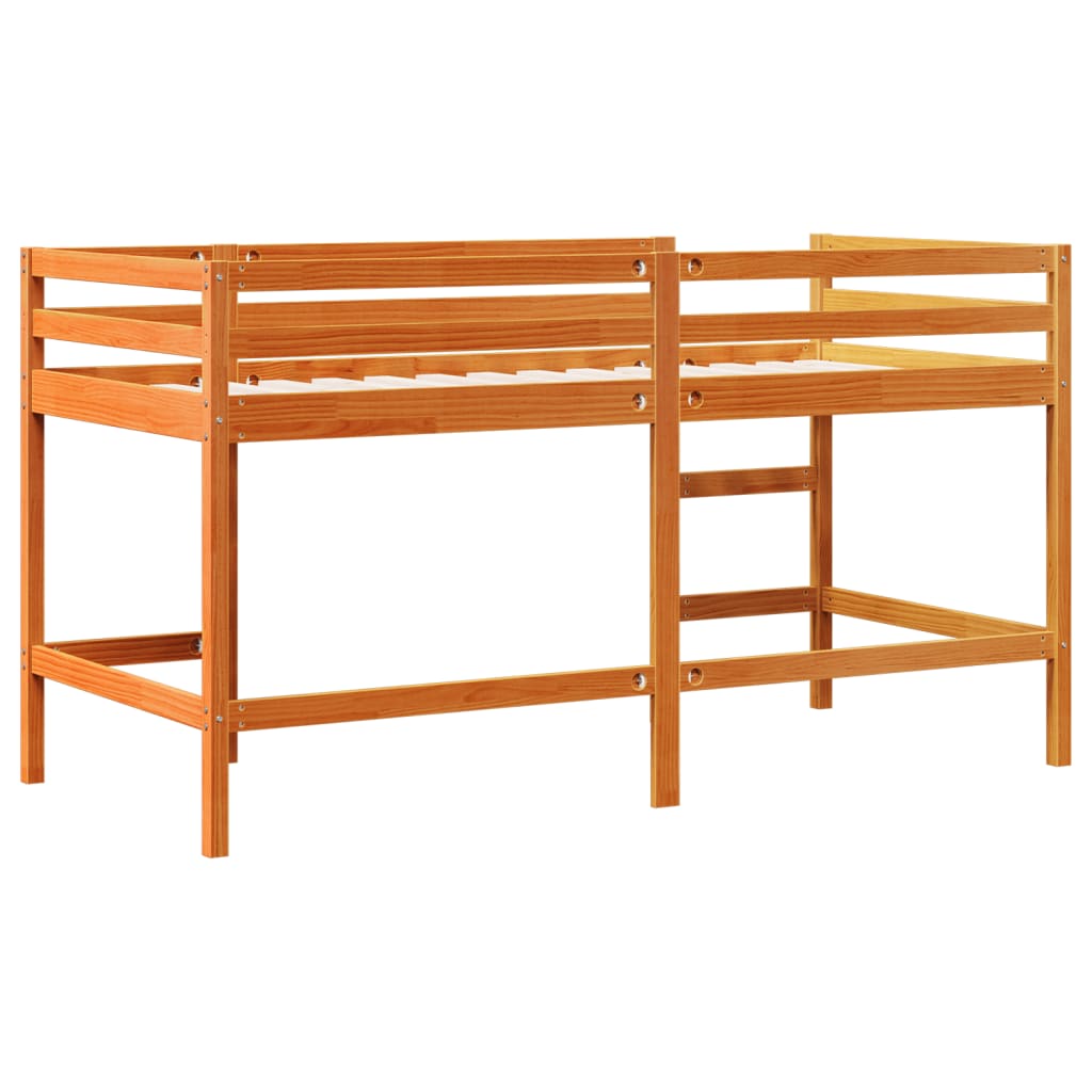 Kids' Loft Bed without Mattress with Ladder Wax Brown 90x200 cm