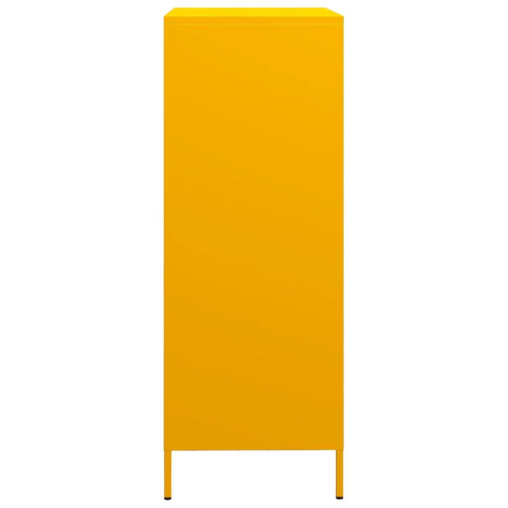 Mustard Yellow Steel Highboard - 68x39x101.5 cm Storage Unit