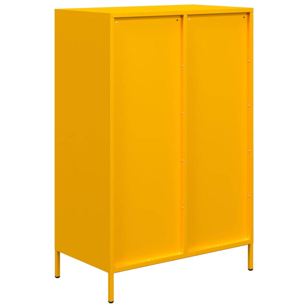 Mustard Yellow Steel Highboard - 68x39x101.5 cm Storage Unit