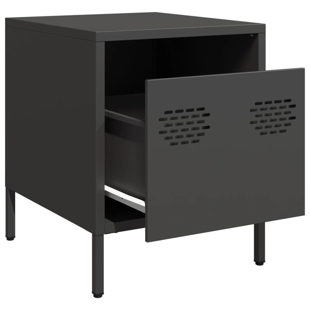 Black Steel Bedside Cabinets 2 pcs - 35x39x43.5 cm