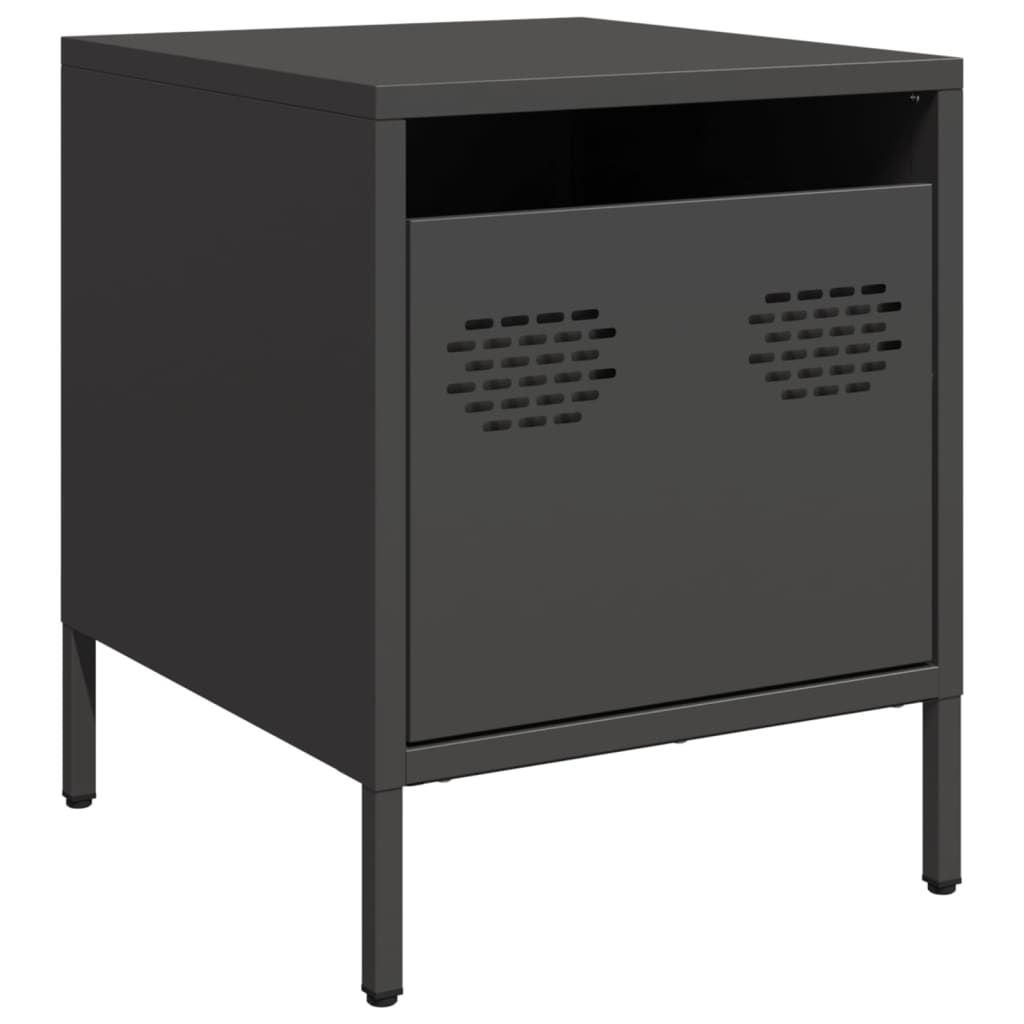 Black Steel Bedside Cabinets 2 pcs - 35x39x43.5 cm