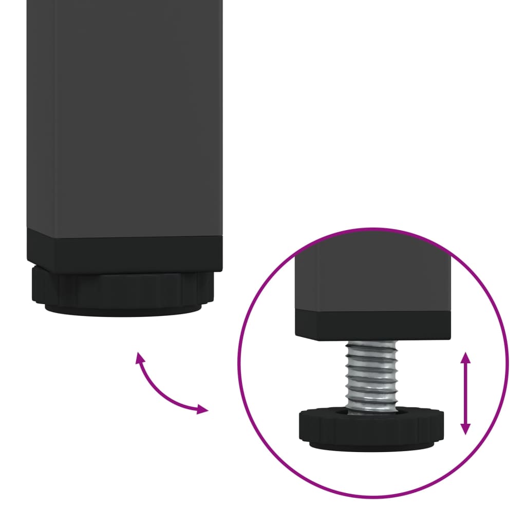 Black Steel Bedside Cabinets 2 pcs - 35x39x43.5 cm