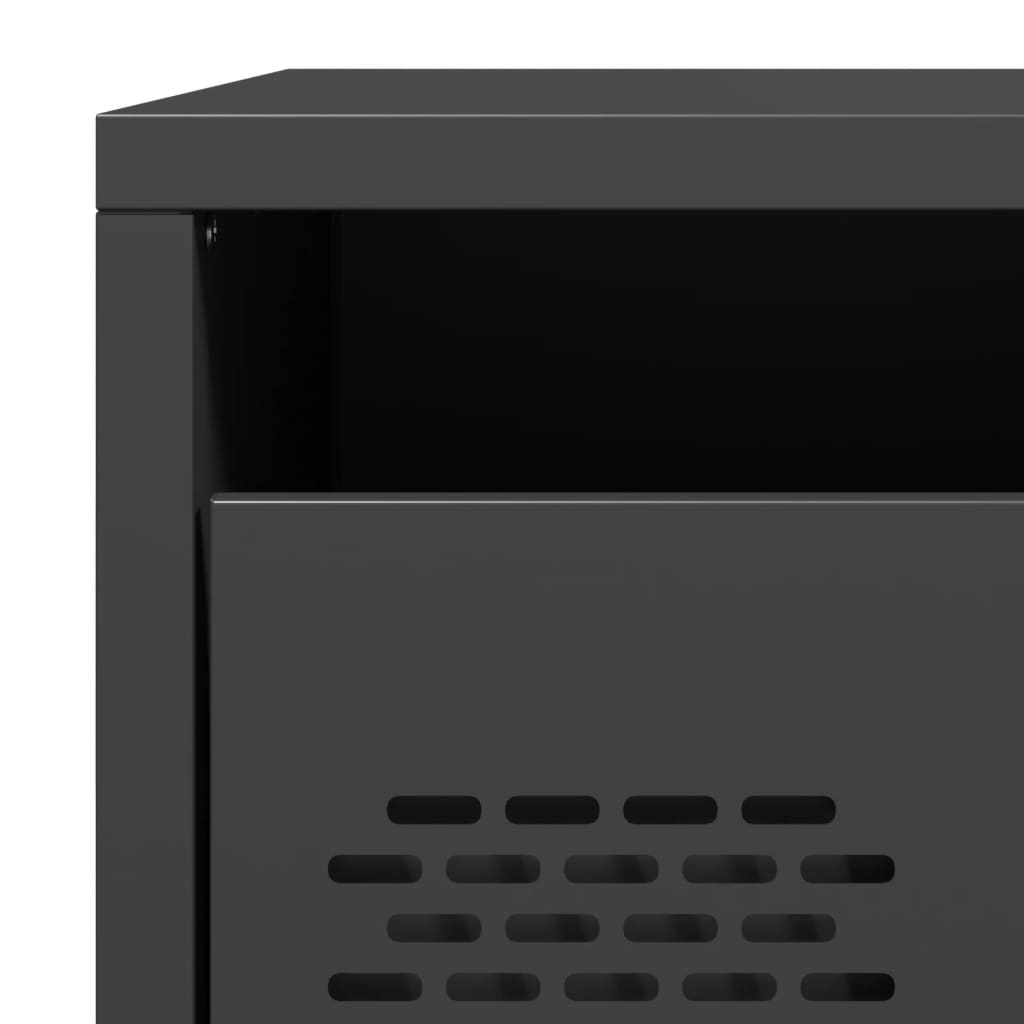 Black Steel Bedside Cabinets 2 pcs - 35x39x43.5 cm