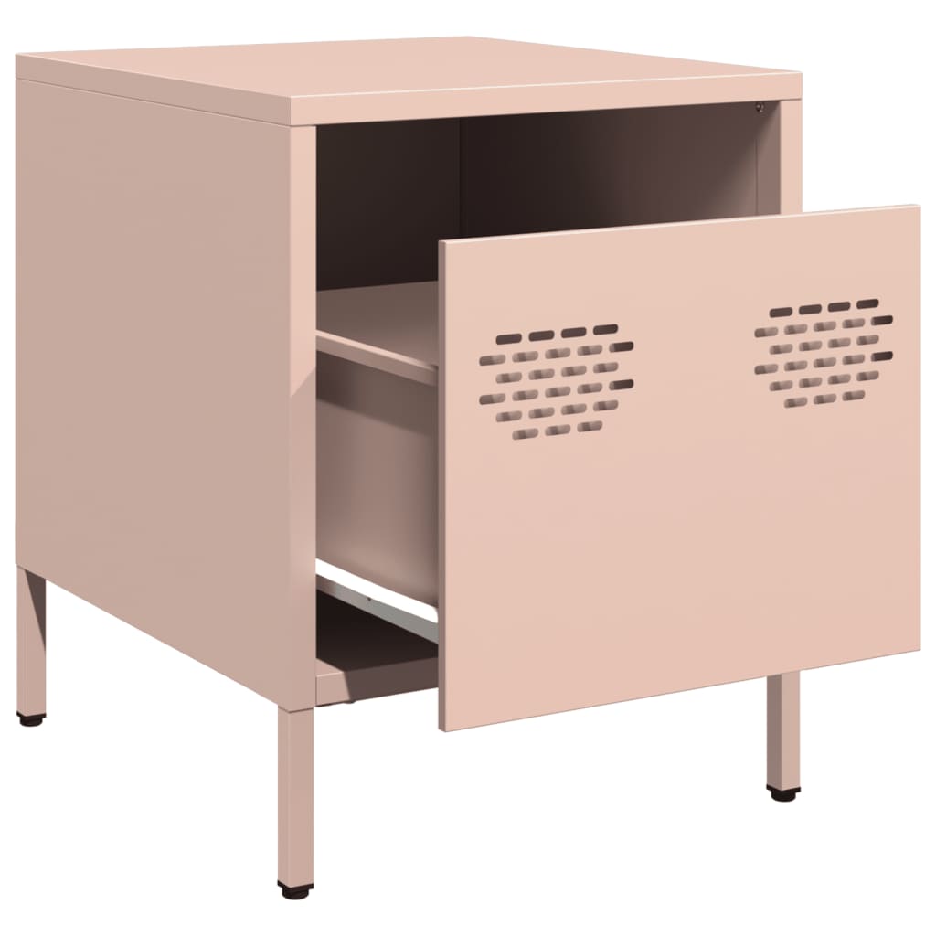 Pink Steel Bedside Cabinets Set of 2 - 35x39x43.5 cm