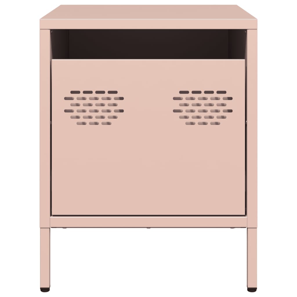 Pink Steel Bedside Cabinets Set of 2 - 35x39x43.5 cm