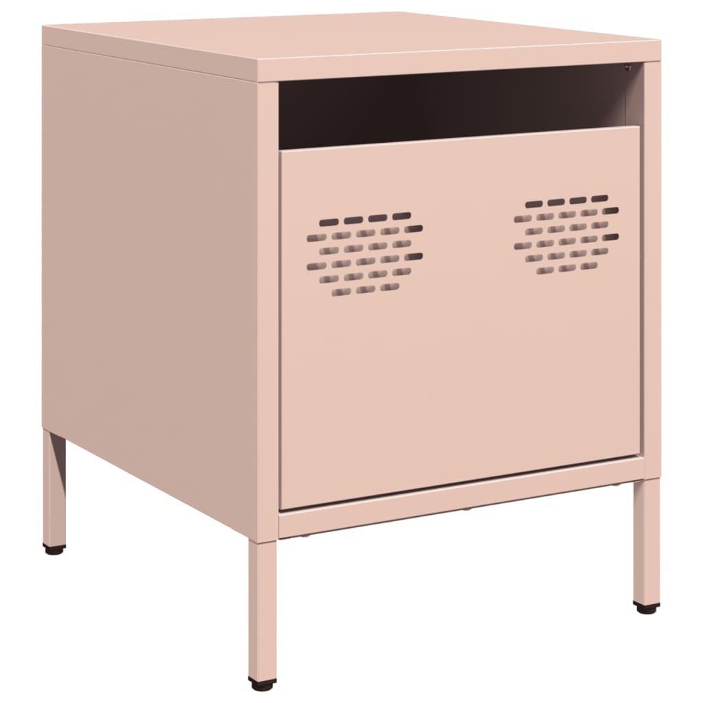 Pink Steel Bedside Cabinets Set of 2 - 35x39x43.5 cm