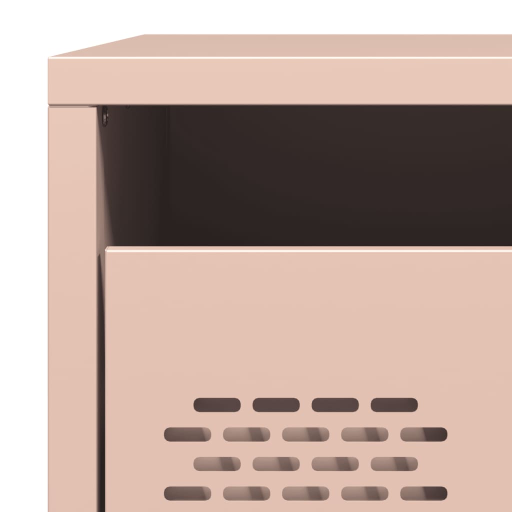 Pink Steel Bedside Cabinets Set of 2 - 35x39x43.5 cm