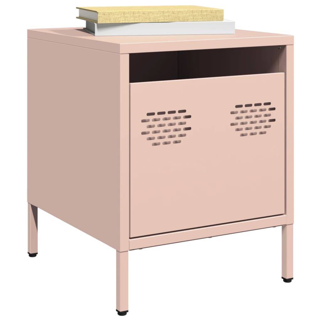 Pink Steel Bedside Cabinets Set of 2 - 35x39x43.5 cm