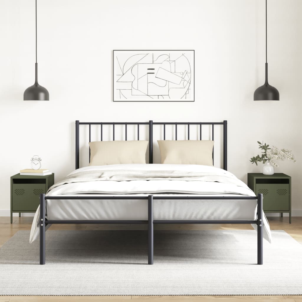 Olive Green Steel Bedside Cabinets 2pcs - 35x39x43.5 cm
