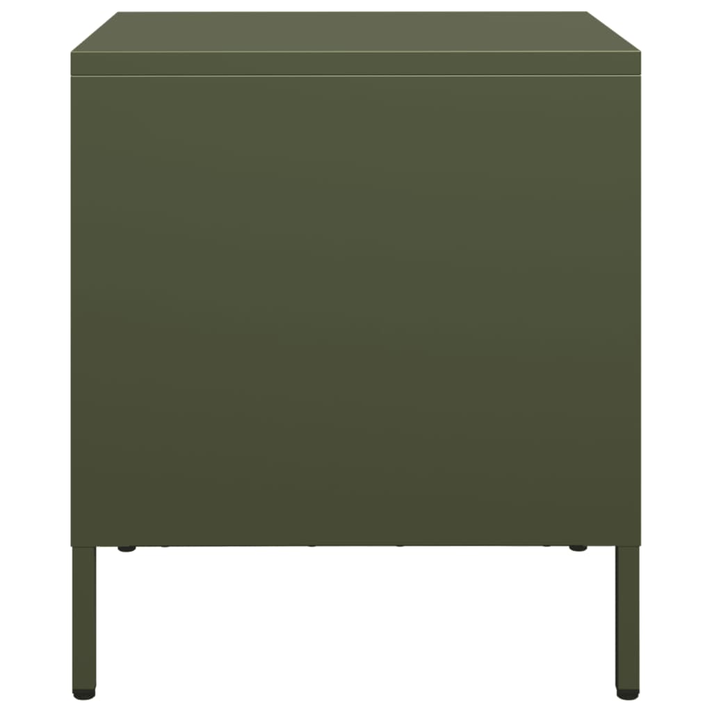 Olive Green Steel Bedside Cabinets 2pcs - 35x39x43.5 cm