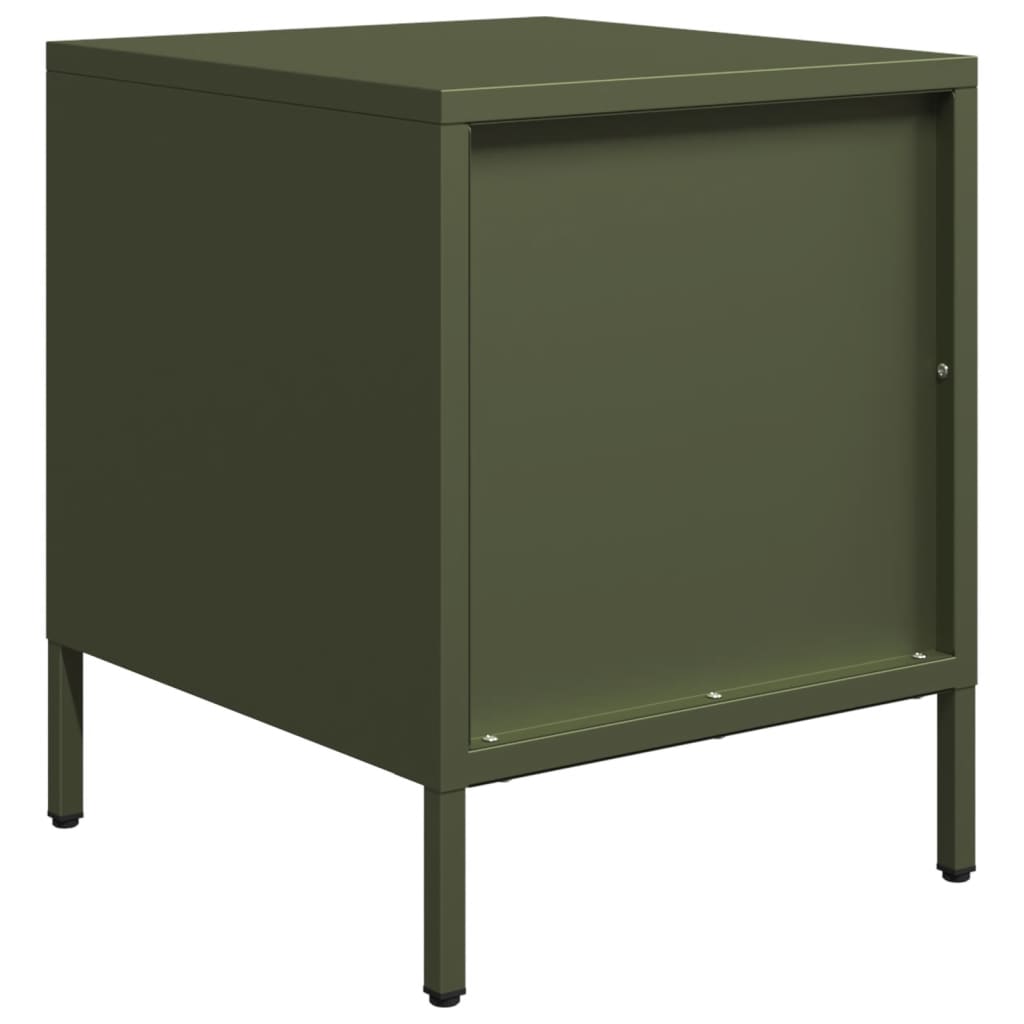 Olive Green Steel Bedside Cabinets 2pcs - 35x39x43.5 cm