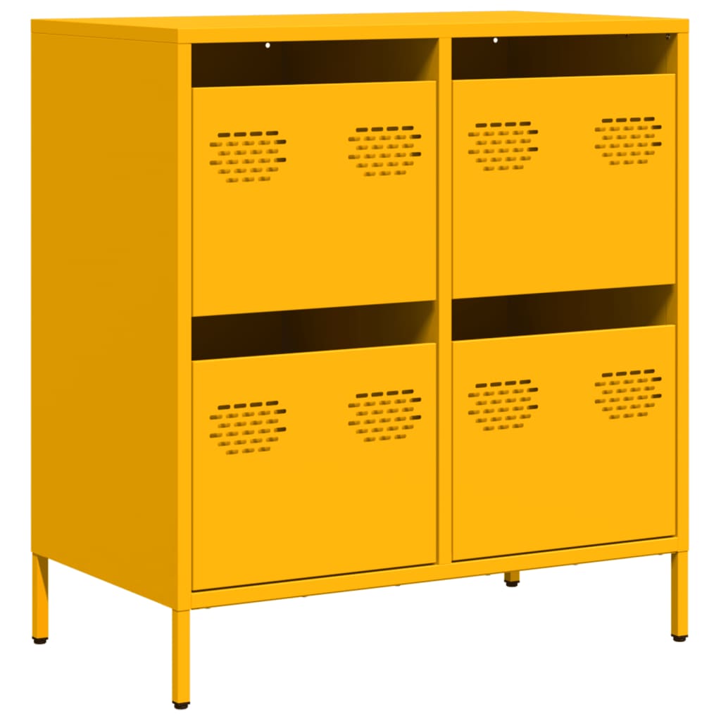 Mustard Yellow Steel Sideboard 68x39x73.5 cm | Stylish & Durable