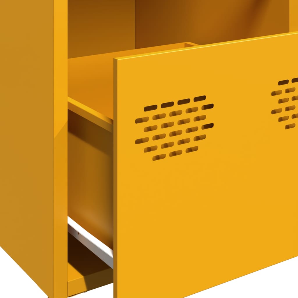Mustard Yellow Steel Sideboard 68x39x73.5 cm | Stylish & Durable