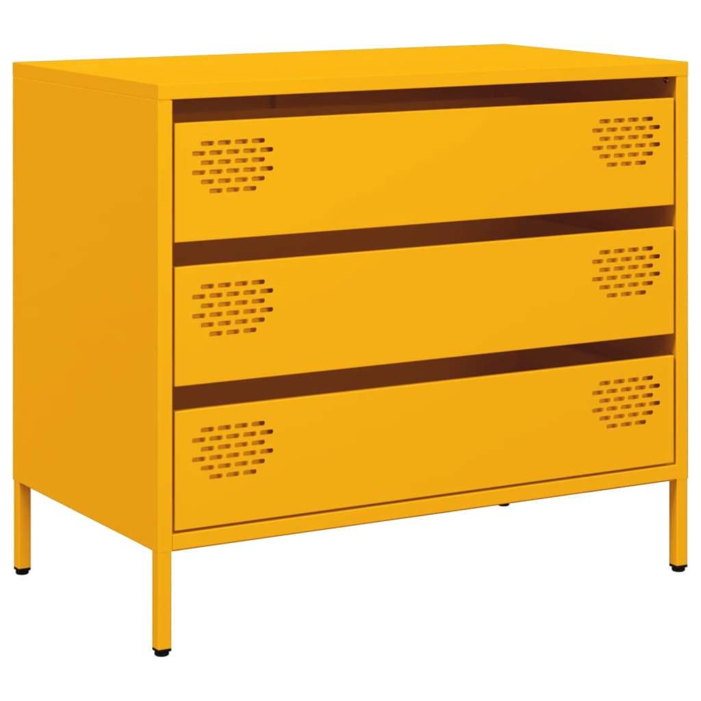 Mustard Yellow Steel Sideboard 68x39x58.5 cm - Stylish Storage Solution