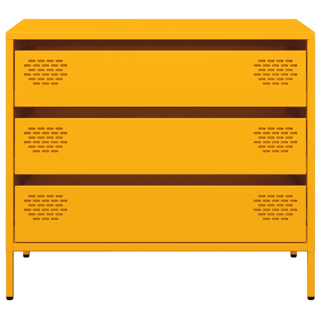 Mustard Yellow Steel Sideboard 68x39x58.5 cm - Stylish Storage Solution