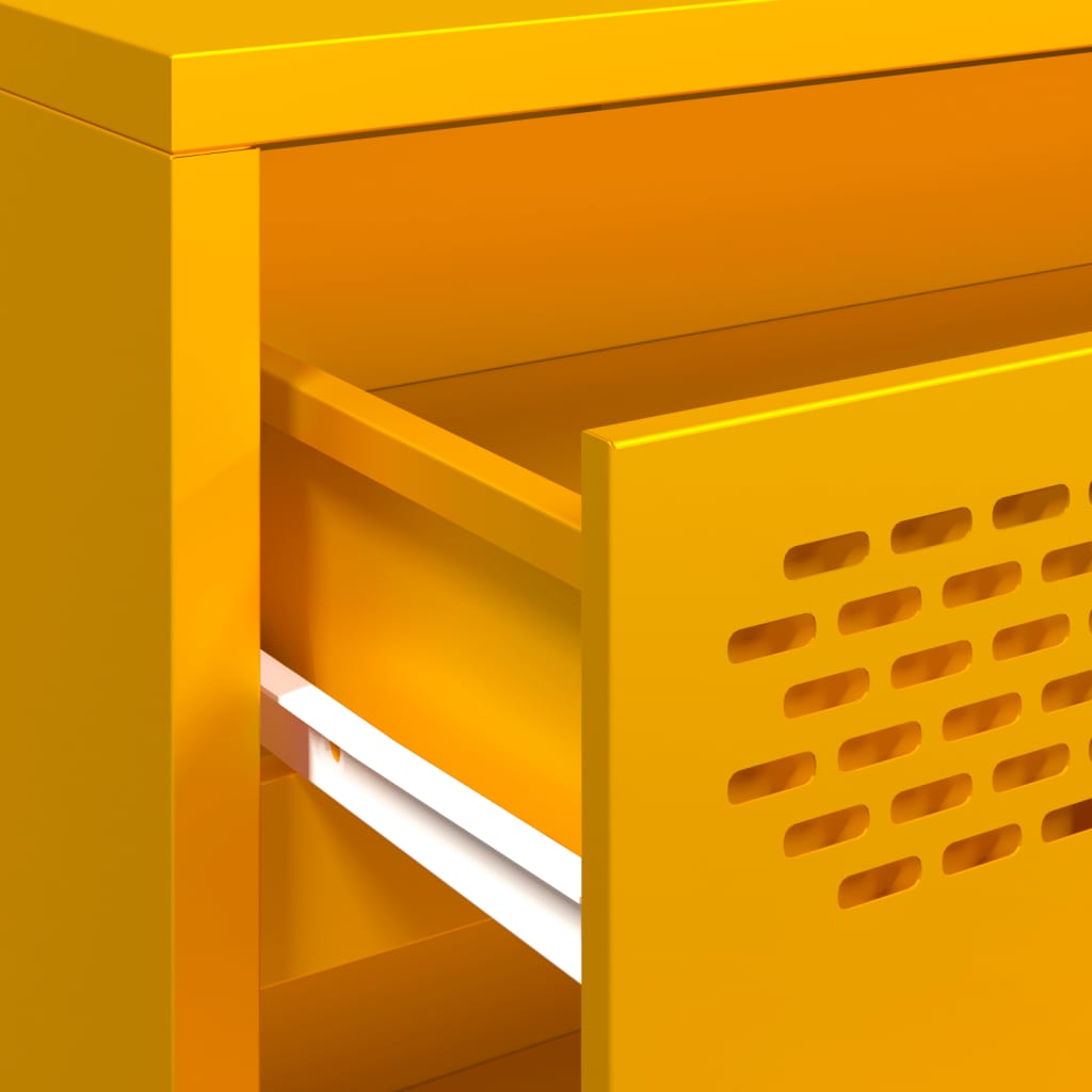 Mustard Yellow Steel Sideboard 68x39x58.5 cm - Stylish Storage Solution