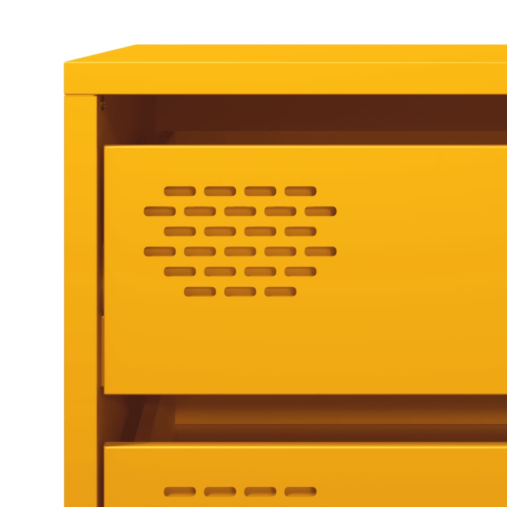 Mustard Yellow Steel Sideboard 68x39x58.5 cm - Stylish Storage Solution