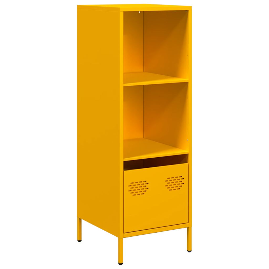 Mustard Yellow Steel Highboard, 35x39x103.5 cm