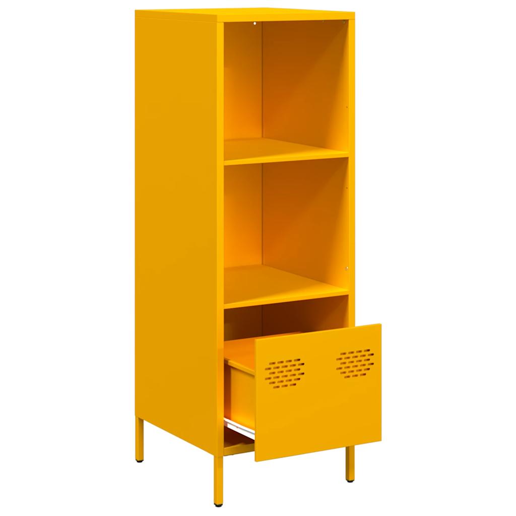 Mustard Yellow Steel Highboard, 35x39x103.5 cm