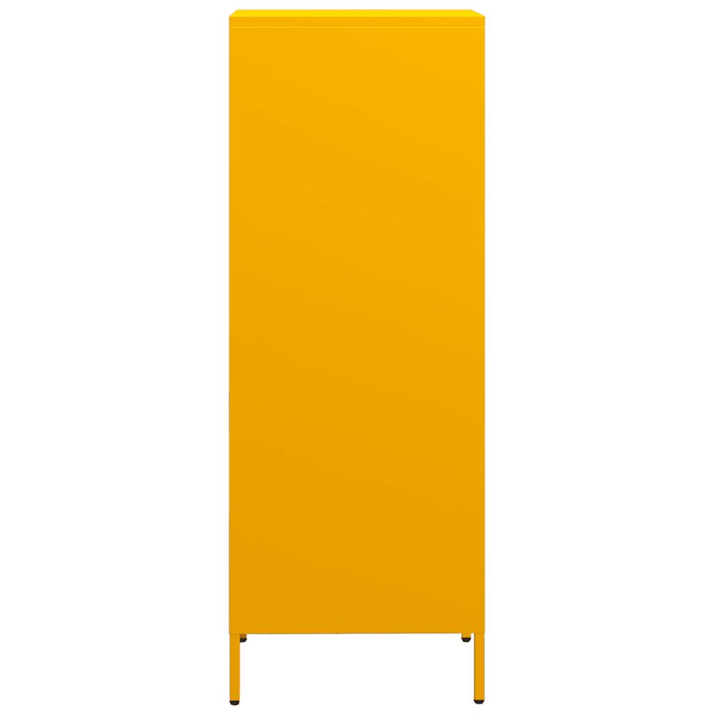 Mustard Yellow Steel Highboard, 35x39x103.5 cm