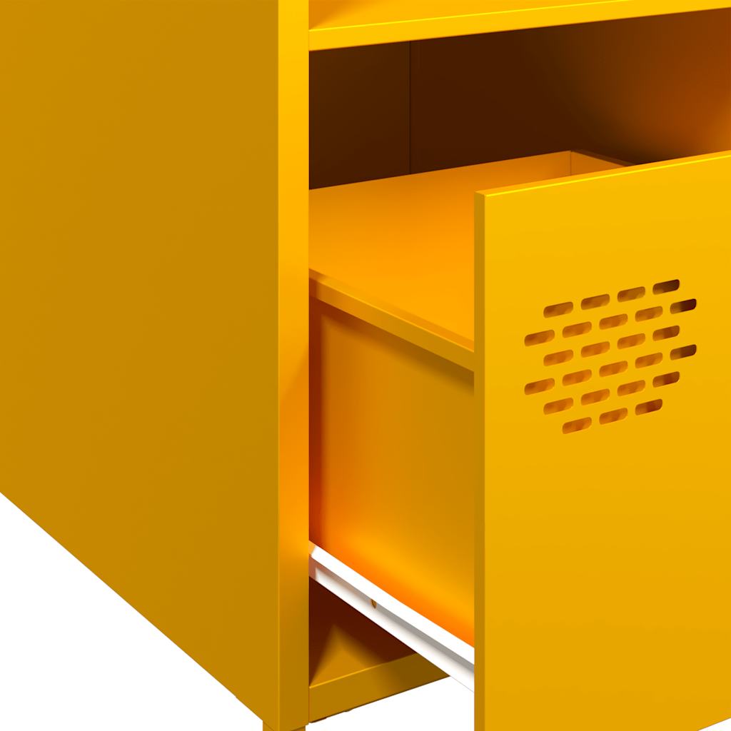 Mustard Yellow Steel Highboard, 35x39x103.5 cm
