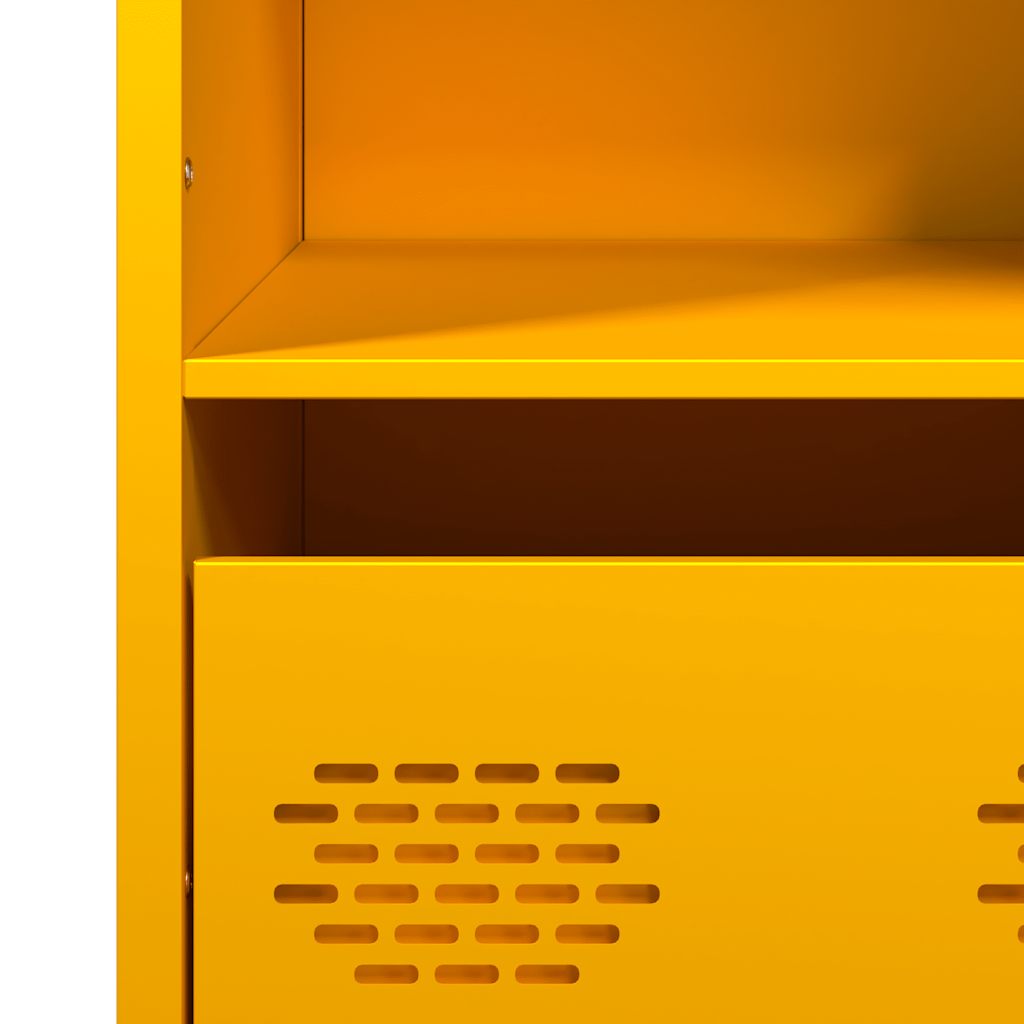 Mustard Yellow Steel Highboard, 35x39x103.5 cm