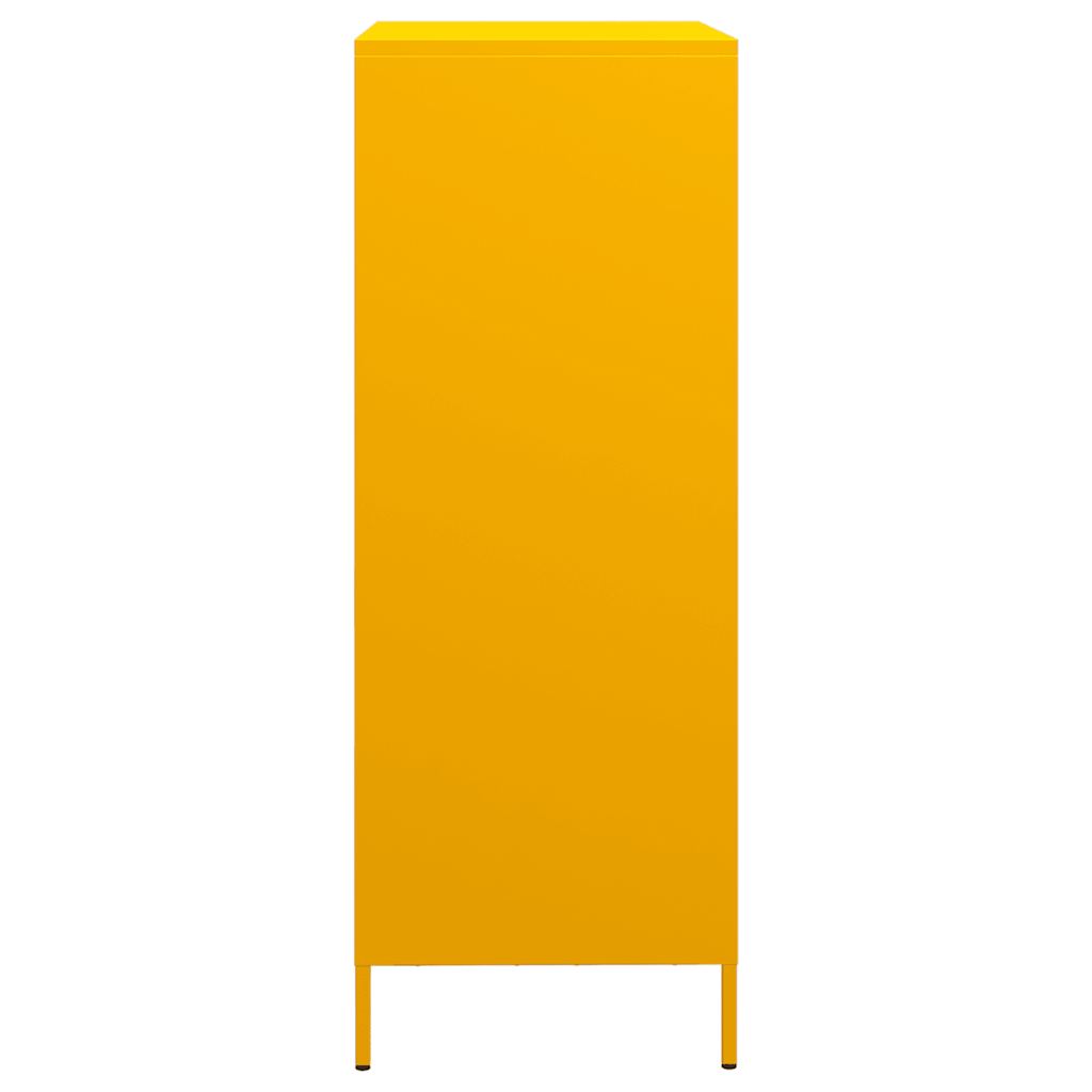 Mustard Yellow Steel Highboard - Compact 39x35x103.5 cm Storage Solution