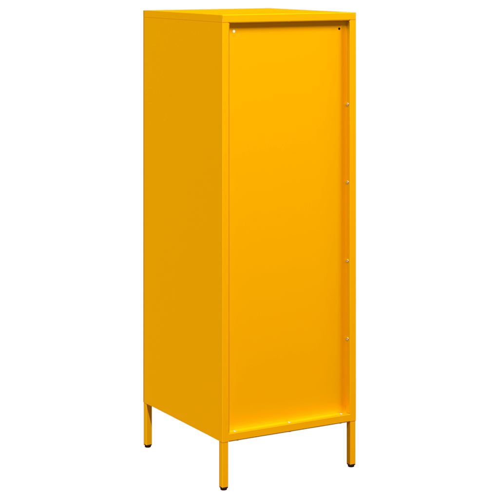 Mustard Yellow Steel Highboard - Compact 39x35x103.5 cm Storage Solution