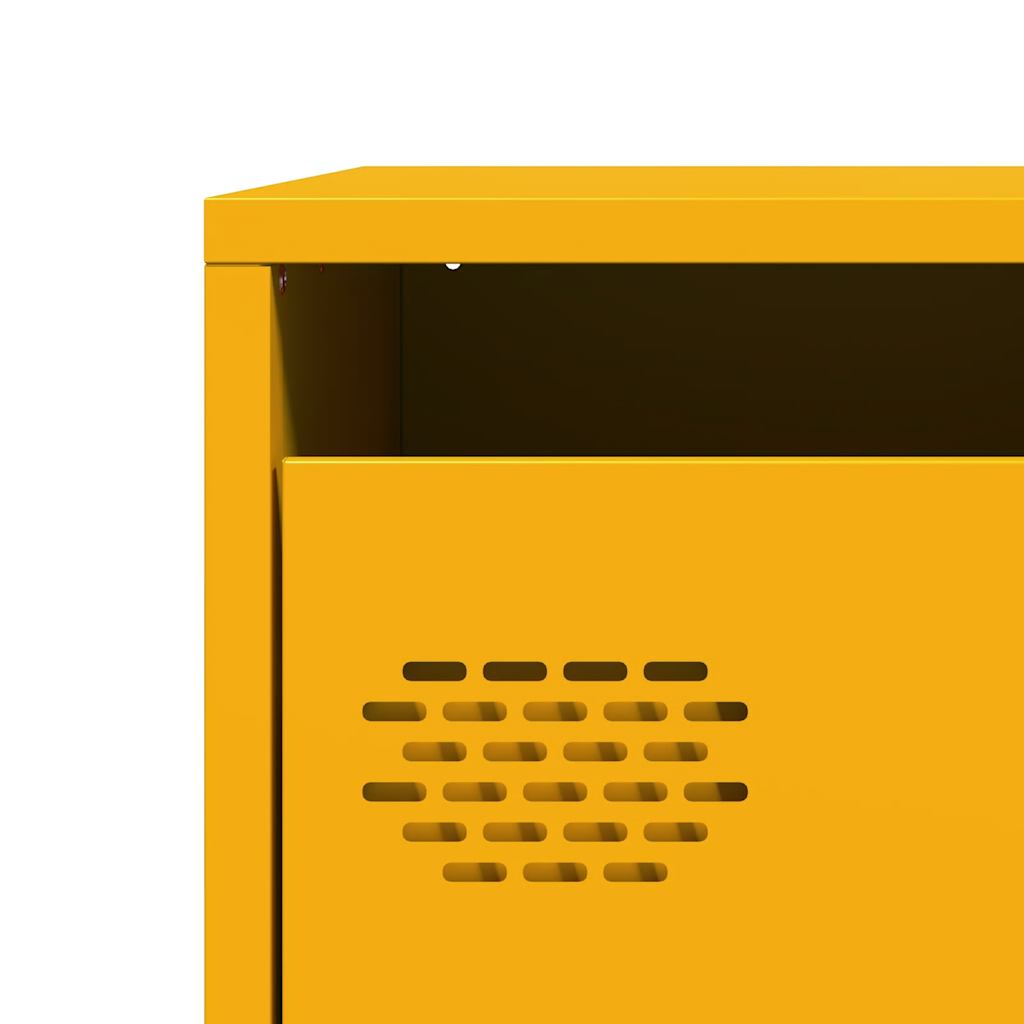 Mustard Yellow Steel Highboard - Compact 39x35x103.5 cm Storage Solution