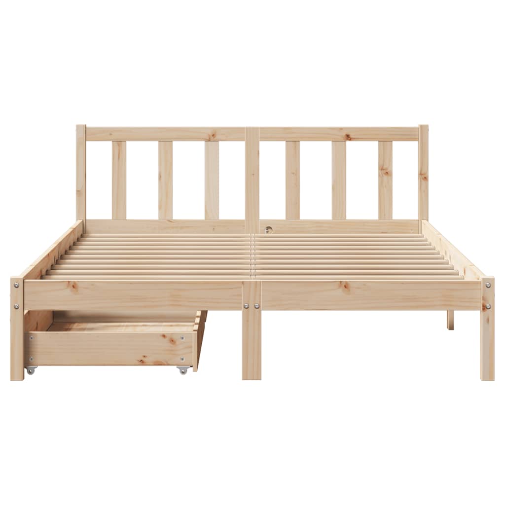 Bed Frame without Mattress 140x200 cm Solid Wood Pine