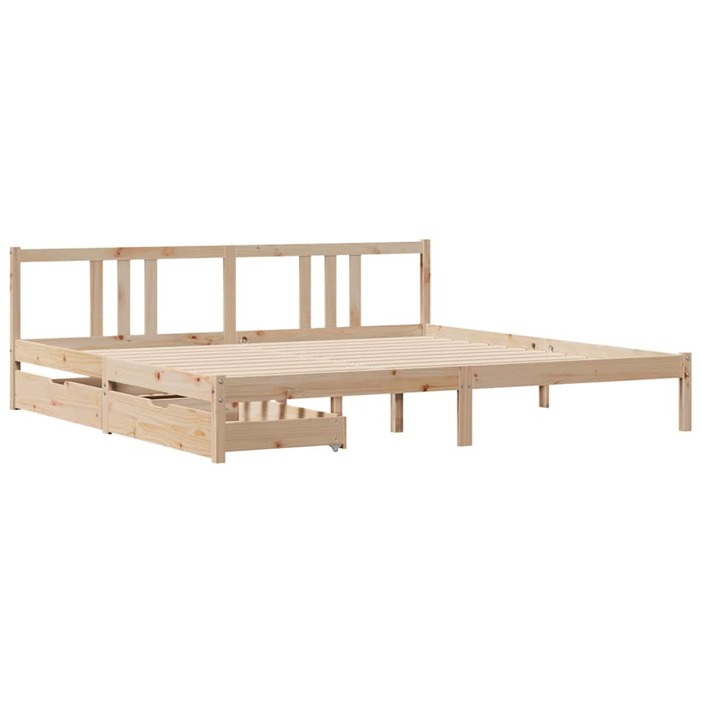 Bed Frame without Mattress 180x200 cm Super King Solid Wood Pine