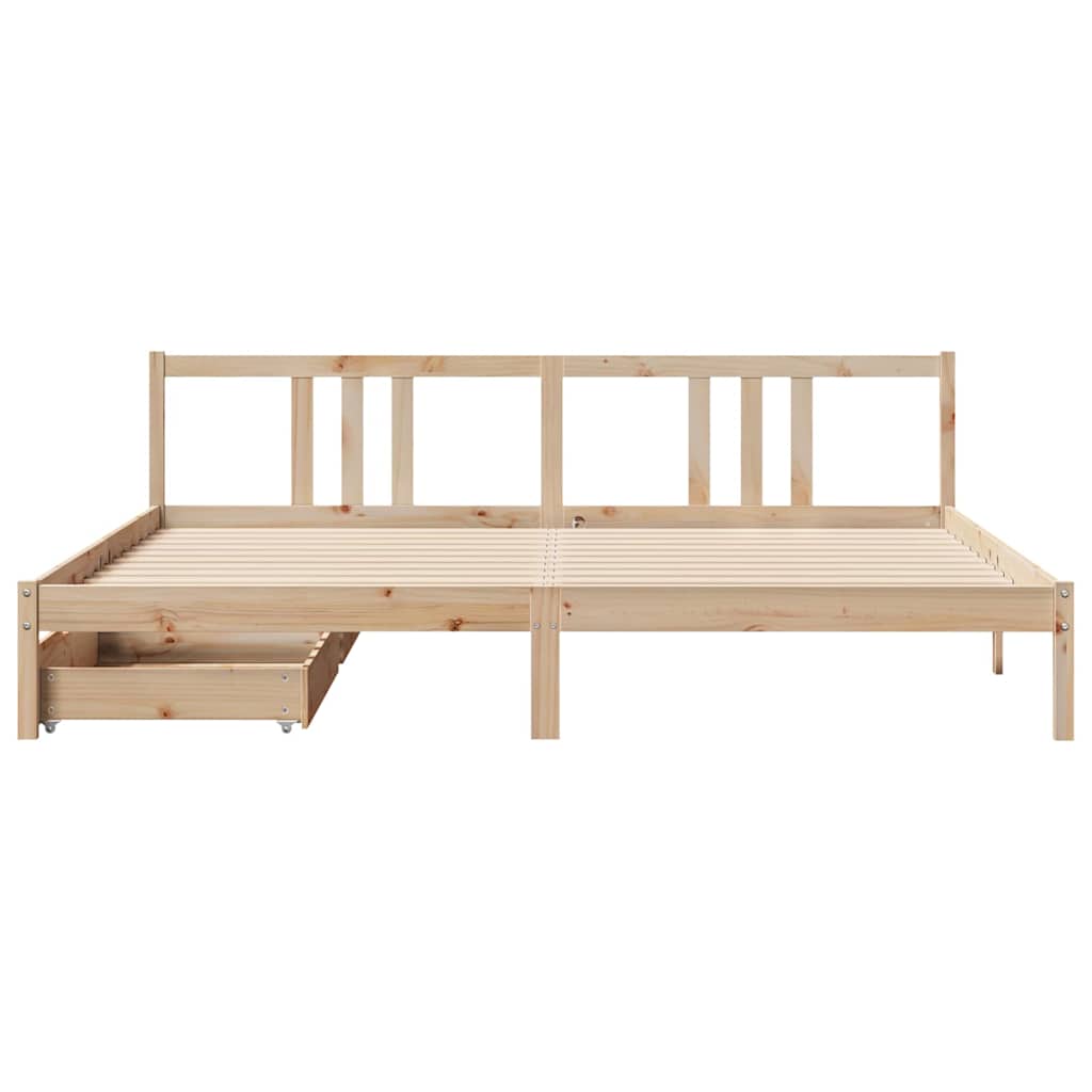 Bed Frame without Mattress 180x200 cm Super King Solid Wood Pine