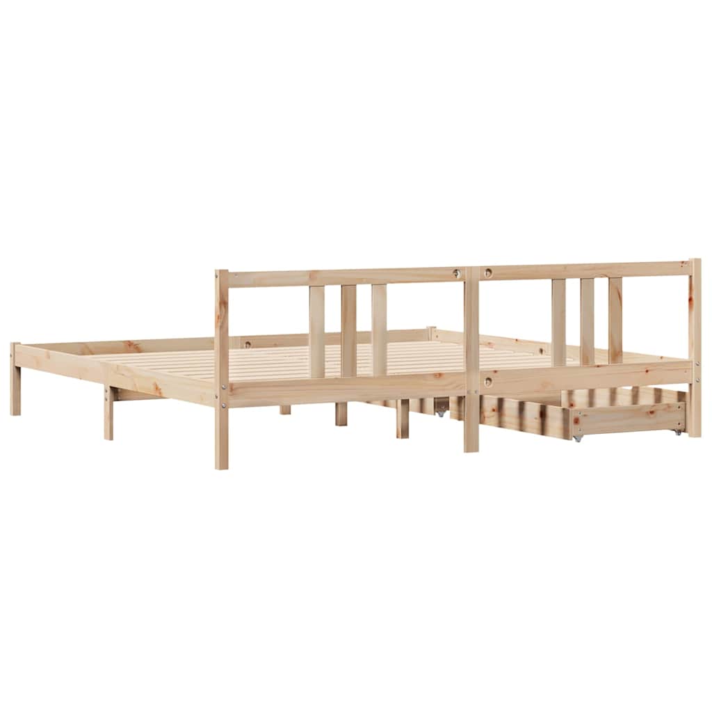 Bed Frame without Mattress 180x200 cm Super King Solid Wood Pine