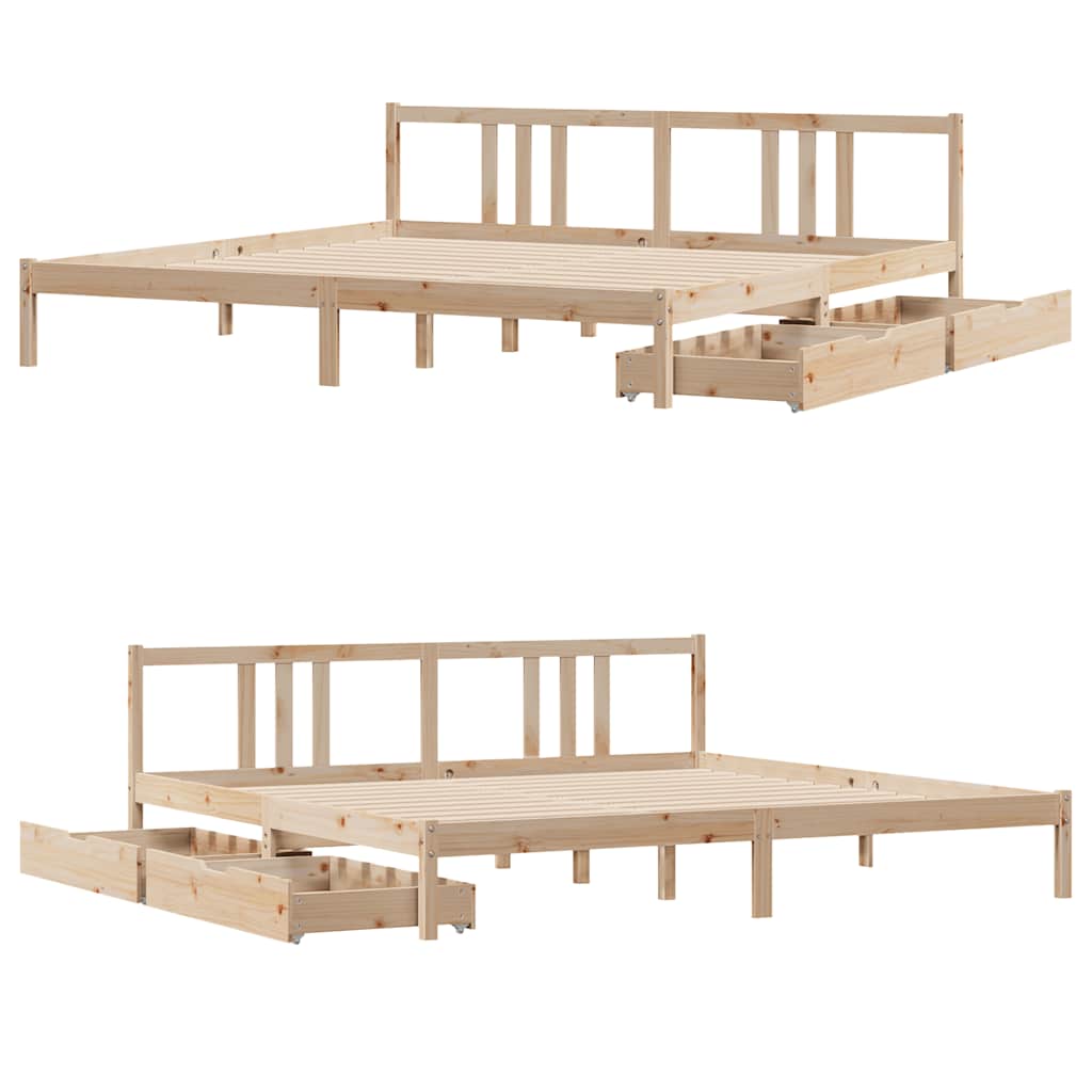 Bed Frame without Mattress 180x200 cm Super King Solid Wood Pine