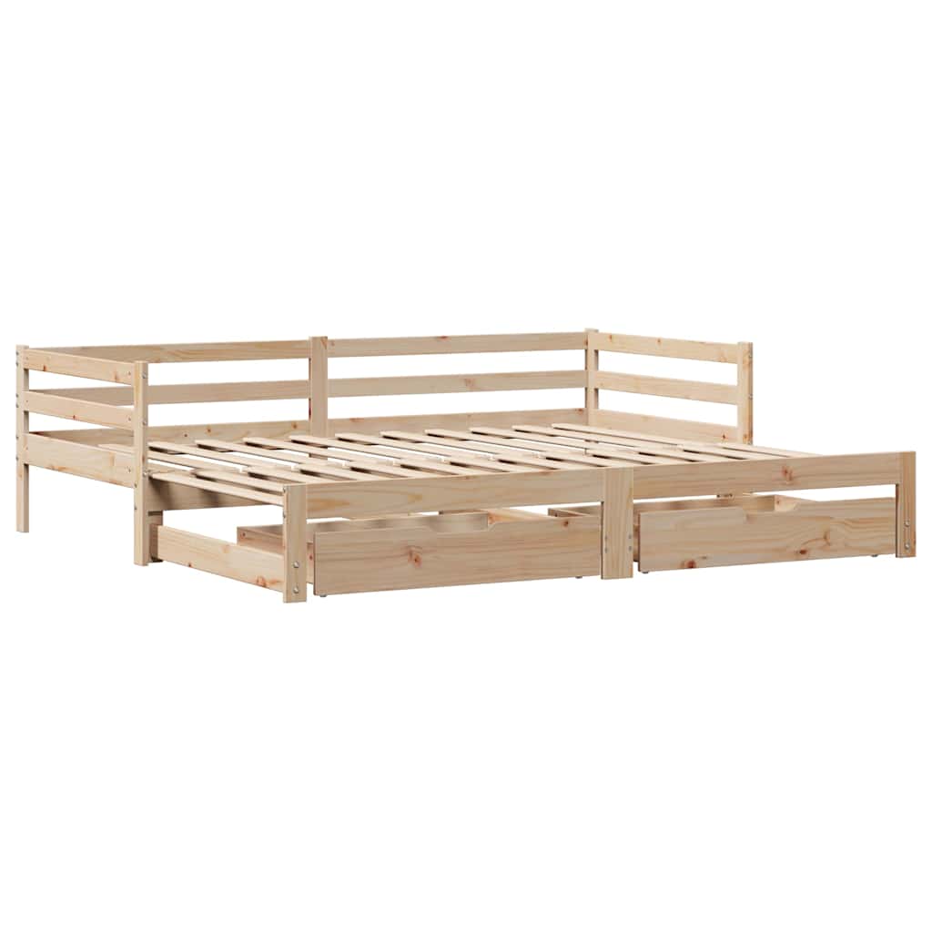 Daybed with Drawers without Mattress 90x200 cm Solid Wood