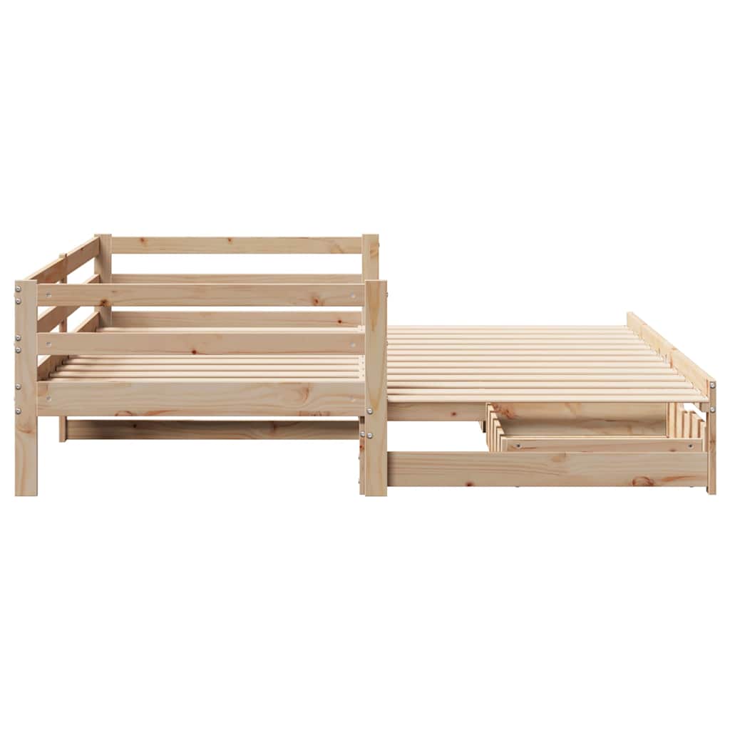 Daybed with Drawers without Mattress 90x200 cm Solid Wood