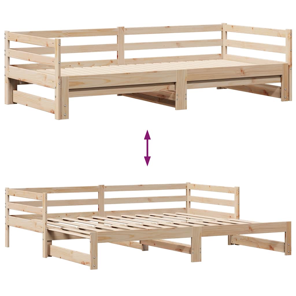 Daybed with Drawers without Mattress 90x200 cm Solid Wood