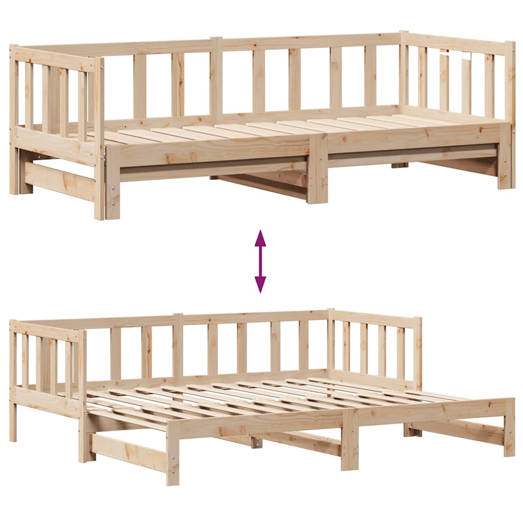 Daybed with Trundle and Drawers without Mattress 80x200 cm