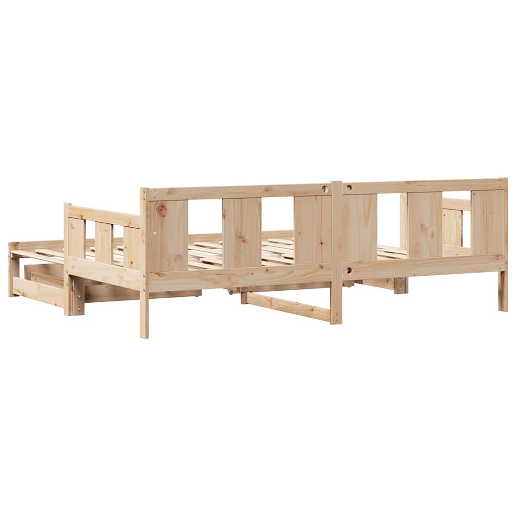 Daybed with Trundle and Drawers without Mattress 90x190 cm Single