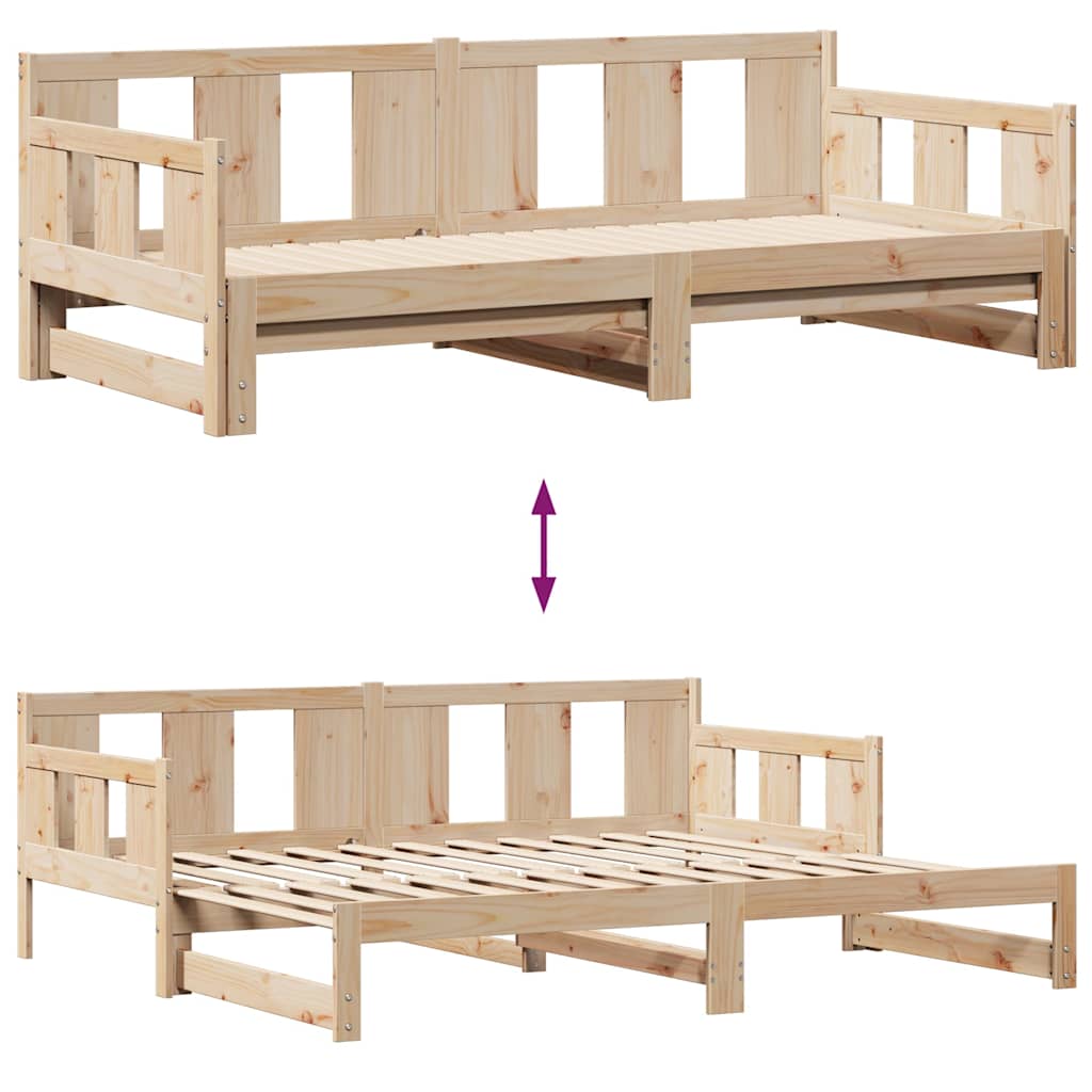 Daybed with Trundle and Drawers without Mattress 90x190 cm Single