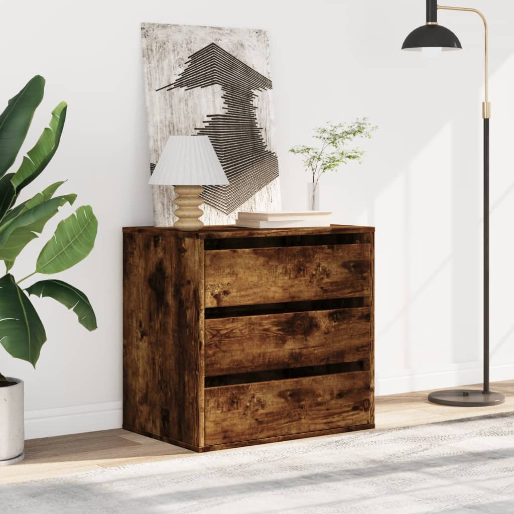 Smoked Oak Corner Chest of Drawers 60x41x58 cm - Engineered Wood