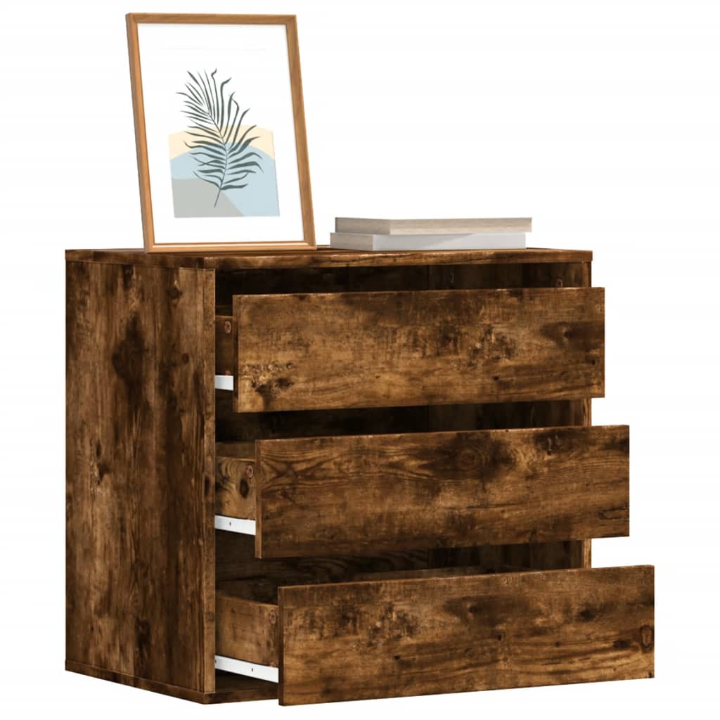 Smoked Oak Corner Chest of Drawers 60x41x58 cm - Engineered Wood