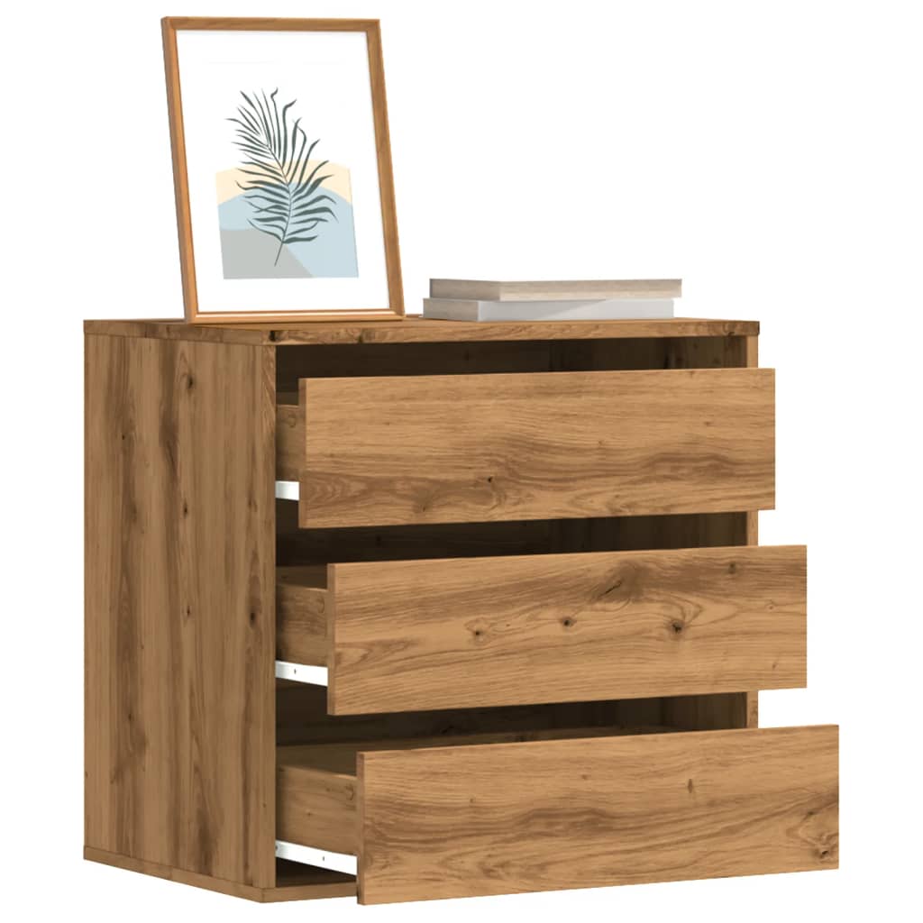 Artisan Oak Corner Chest of Drawers - 60x41x58 cm Engineered Wood