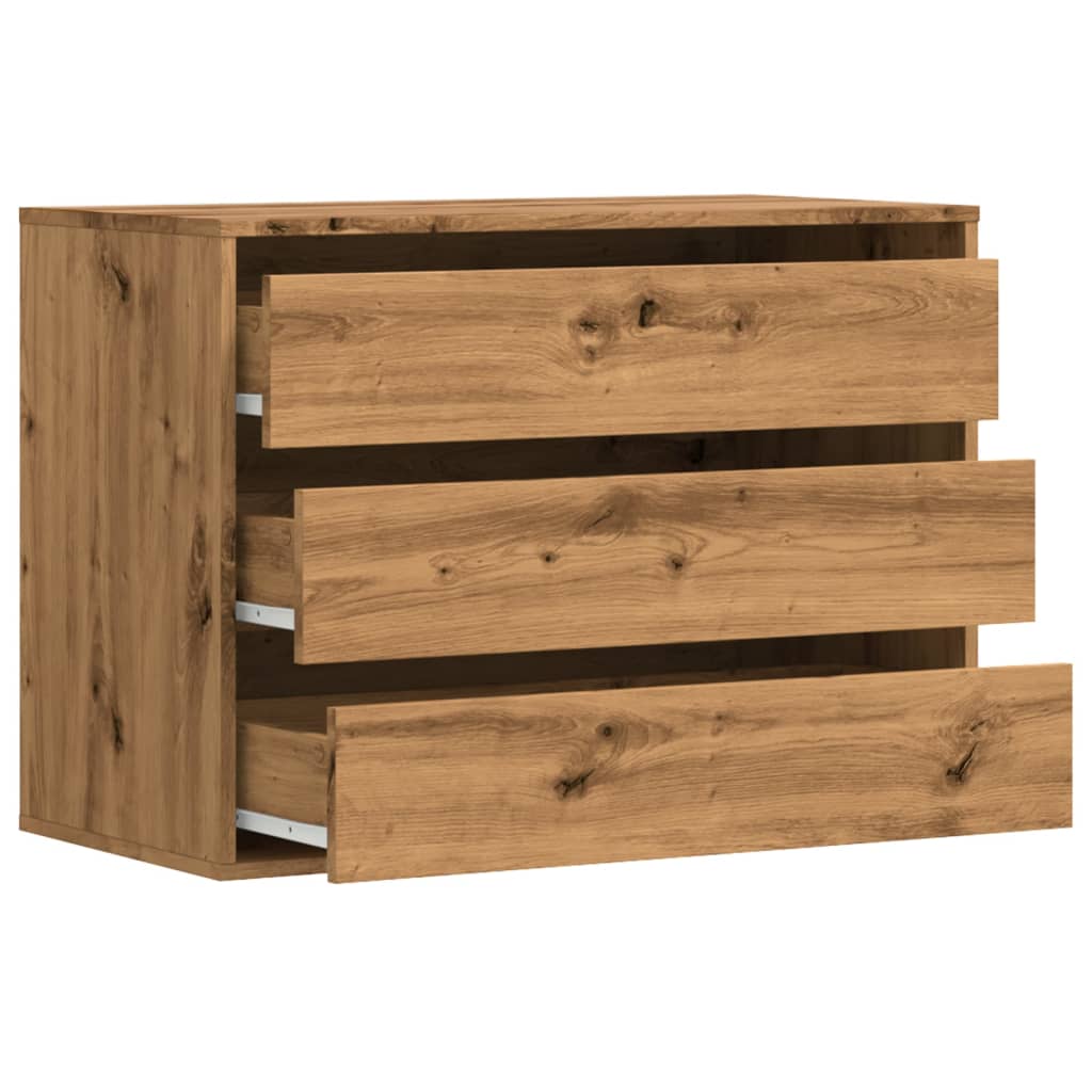 Artisan Oak Corner Chest of Drawers 80x41x58 cm - Engineered Wood