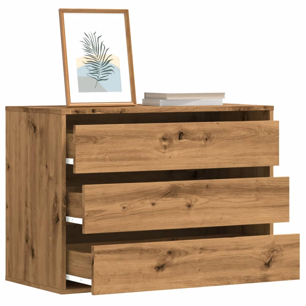Artisan Oak Corner Chest of Drawers 80x41x58 cm - Engineered Wood