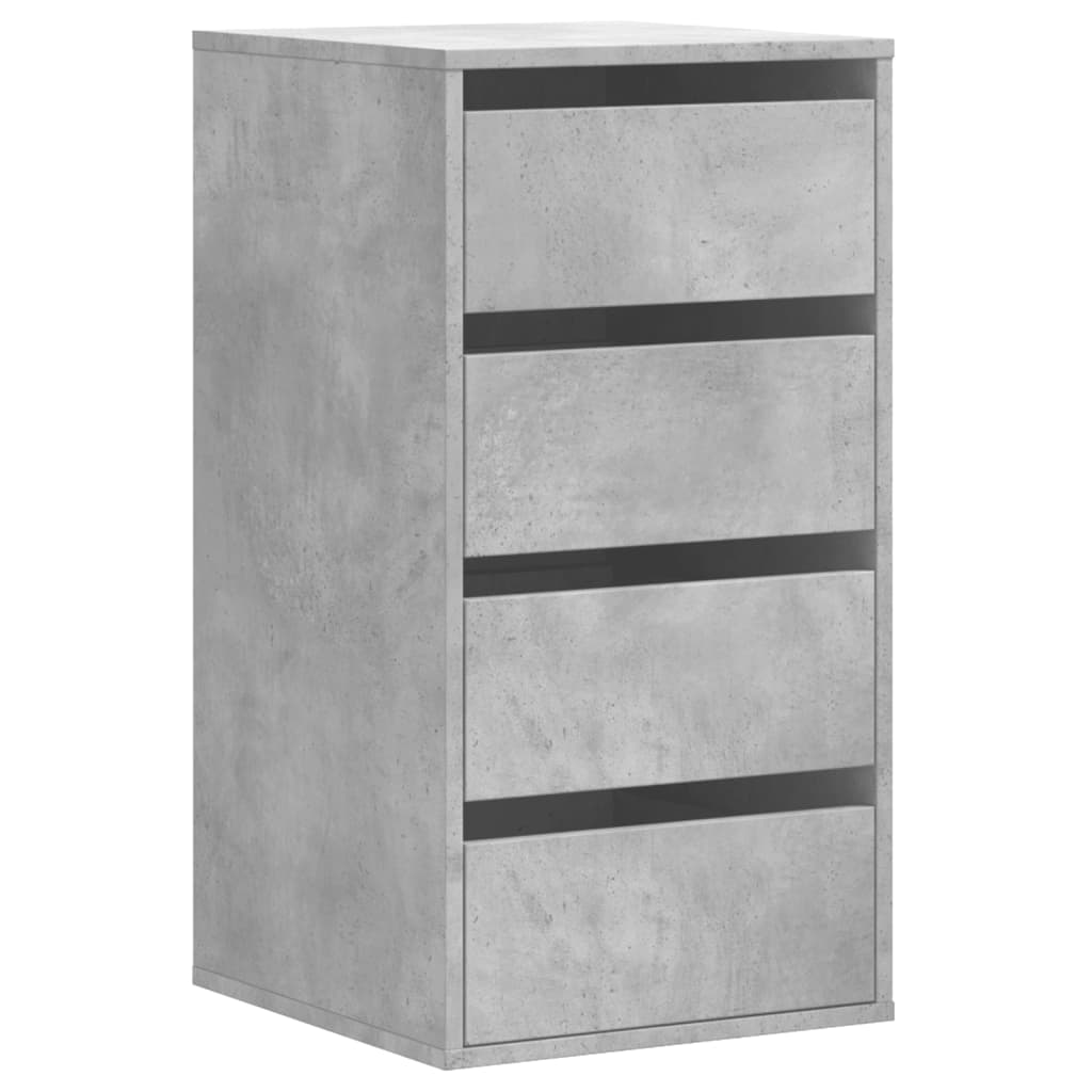 Concrete Grey Corner Chest of Drawers - 40x41x76 cm, Engineered Wood