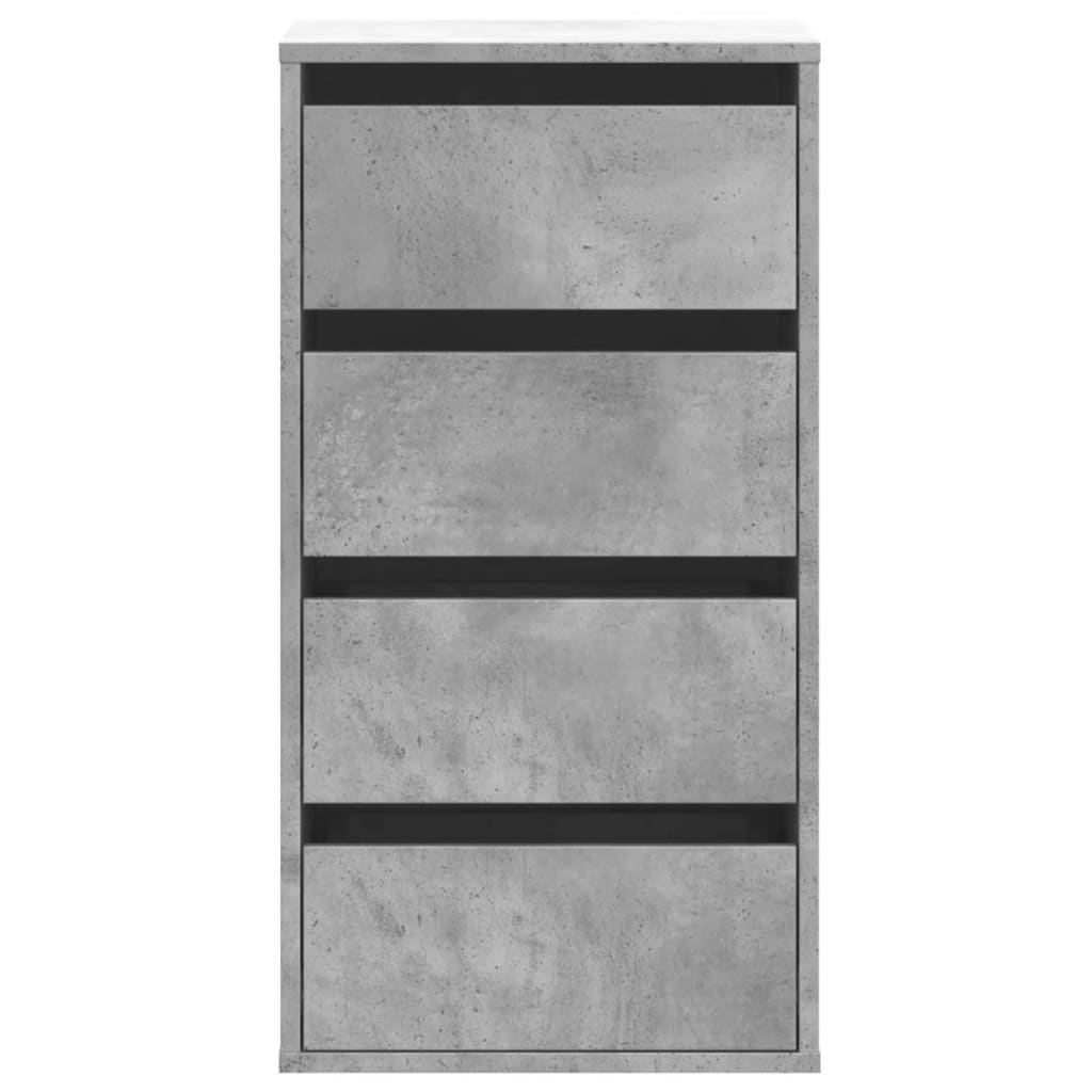 Concrete Grey Corner Chest of Drawers - 40x41x76 cm, Engineered Wood