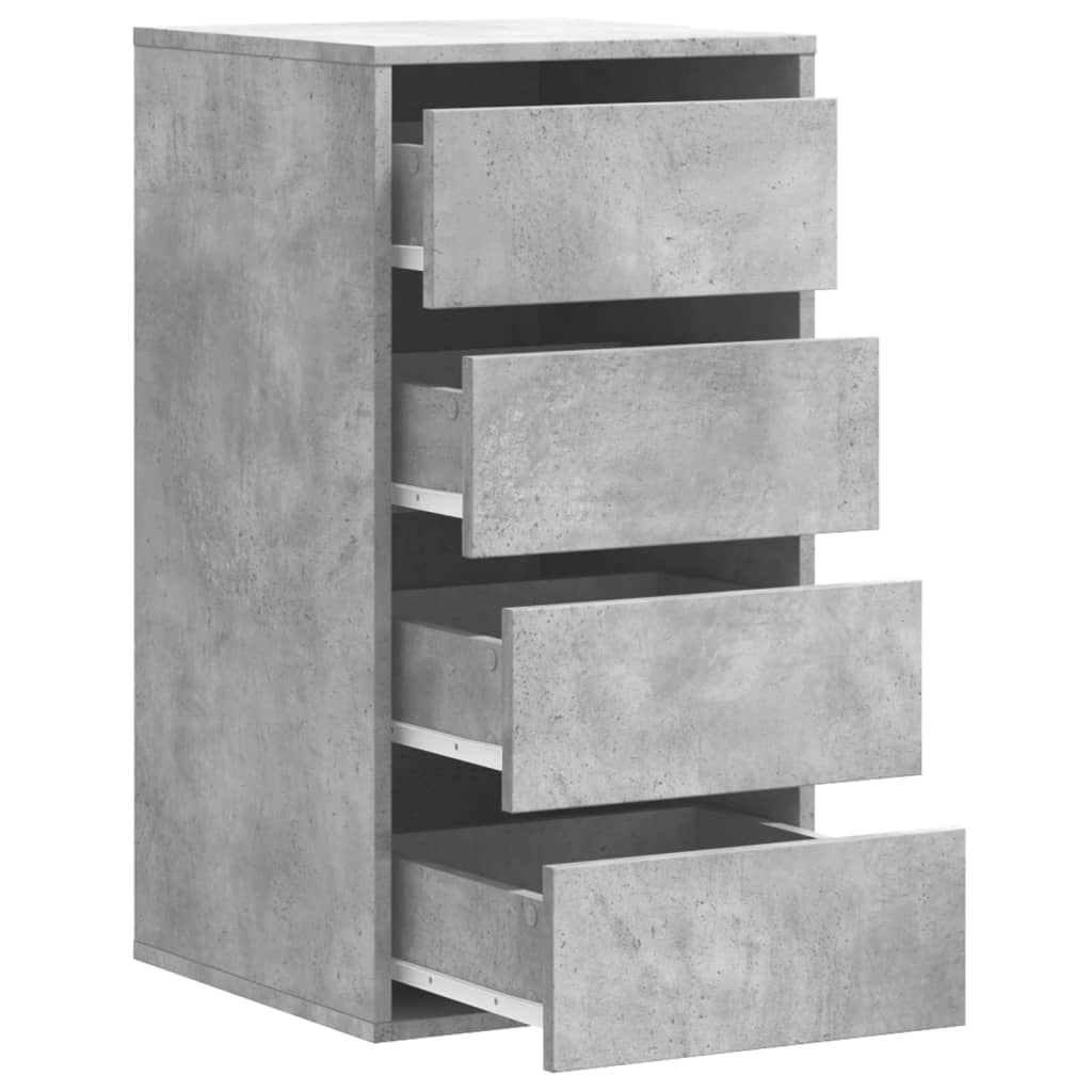 Concrete Grey Corner Chest of Drawers - 40x41x76 cm, Engineered Wood
